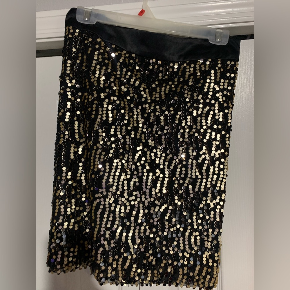Black and Gold Sequin Skirt